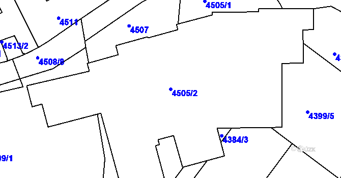 Parcela st. 4505/2 v KÚ Smíchov, Katastrální mapa