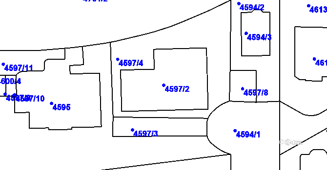 Parcela st. 4597/2 v KÚ Smíchov, Katastrální mapa