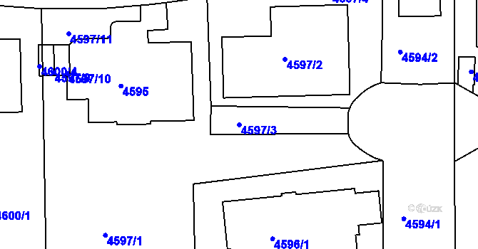 Parcela st. 4597/3 v KÚ Smíchov, Katastrální mapa