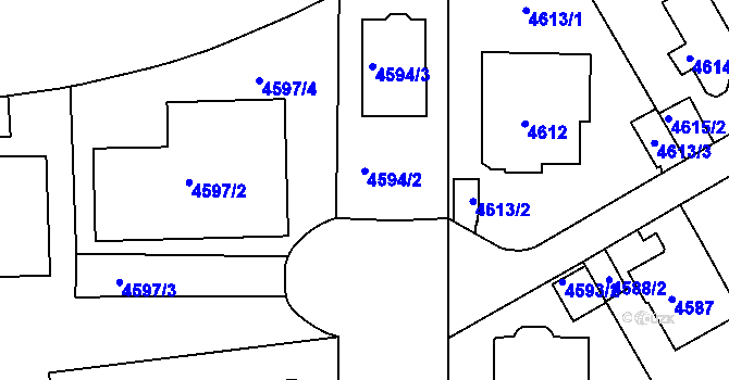 Parcela st. 4597/8 v KÚ Smíchov, Katastrální mapa