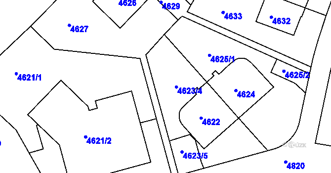 Parcela st. 4623 v KÚ Smíchov, Katastrální mapa