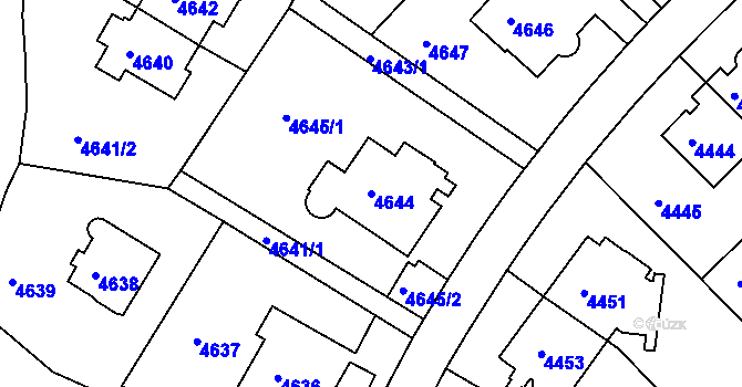 Parcela st. 4644 v KÚ Smíchov, Katastrální mapa