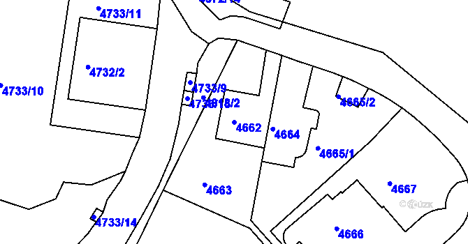 Parcela st. 4662 v KÚ Smíchov, Katastrální mapa