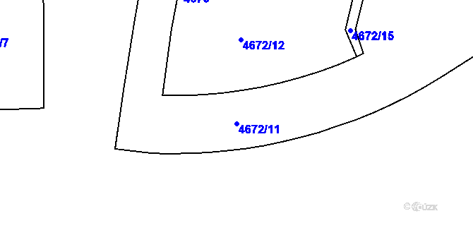 Parcela st. 4672/11 v KÚ Smíchov, Katastrální mapa