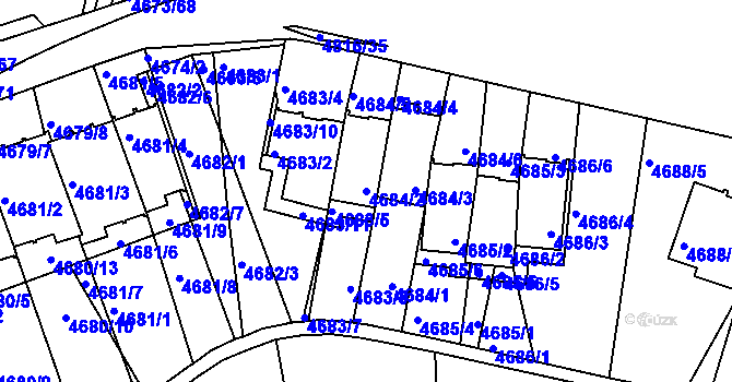 Parcela st. 4684/2 v KÚ Smíchov, Katastrální mapa