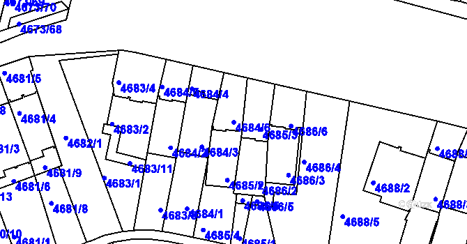Parcela st. 4684/6 v KÚ Smíchov, Katastrální mapa