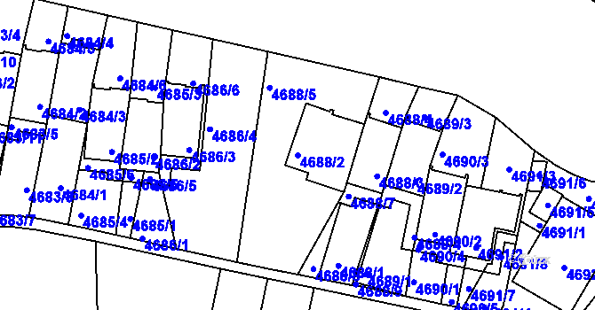 Parcela st. 4688/2 v KÚ Smíchov, Katastrální mapa