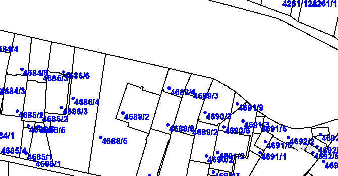 Parcela st. 4688/4 v KÚ Smíchov, Katastrální mapa