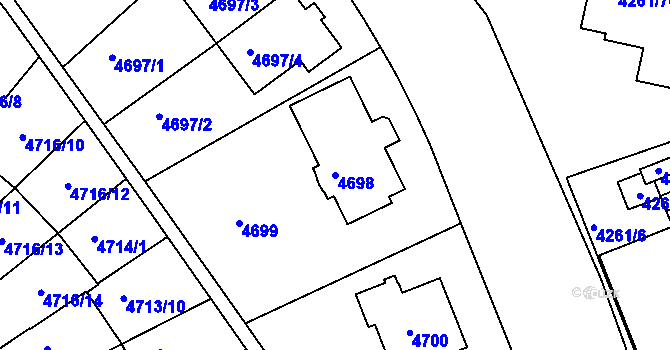 Parcela st. 4698 v KÚ Smíchov, Katastrální mapa