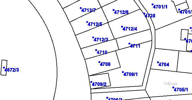 Parcela st. 4710 v KÚ Smíchov, Katastrální mapa