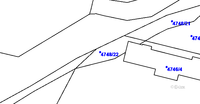 Parcela st. 4748/22 v KÚ Smíchov, Katastrální mapa