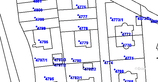 Parcela st. 4779 v KÚ Smíchov, Katastrální mapa