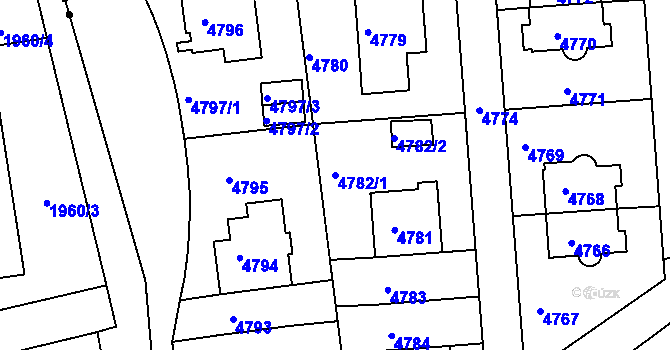 Parcela st. 4782/1 v KÚ Smíchov, Katastrální mapa