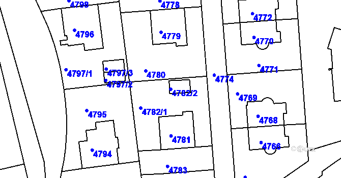 Parcela st. 4782/2 v KÚ Smíchov, Katastrální mapa