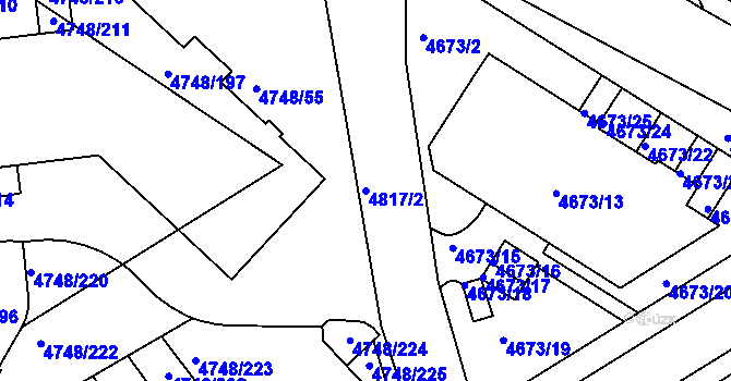 Parcela st. 4817/2 v KÚ Smíchov, Katastrální mapa