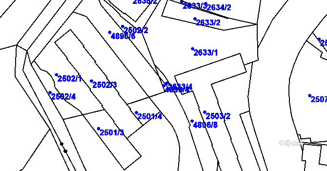 Parcela st. 4896/4 v KÚ Smíchov, Katastrální mapa