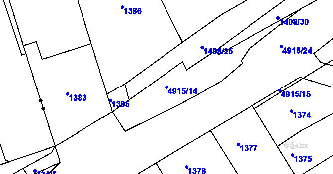 Parcela st. 4915/14 v KÚ Smíchov, Katastrální mapa
