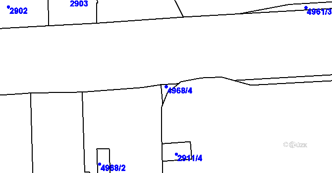 Parcela st. 4968/4 v KÚ Smíchov, Katastrální mapa