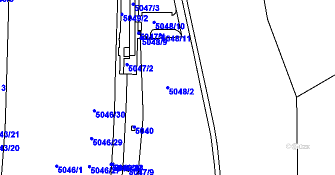 Parcela st. 5048/2 v KÚ Smíchov, Katastrální mapa