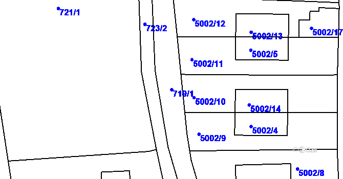 Parcela st. 719/1 v KÚ Smíchov, Katastrální mapa