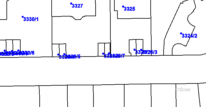 Parcela st. 3328/6 v KÚ Smíchov, Katastrální mapa