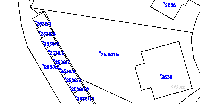 Parcela st. 2538/15 v KÚ Smíchov, Katastrální mapa