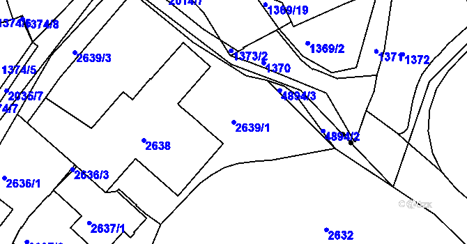 Parcela st. 2639/1 v KÚ Smíchov, Katastrální mapa