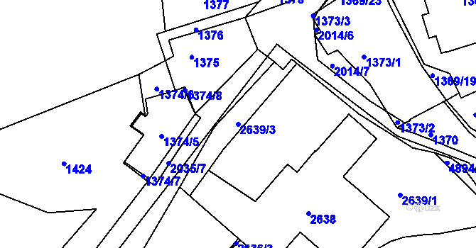 Parcela st. 2639/3 v KÚ Smíchov, Katastrální mapa