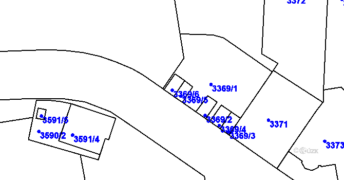 Parcela st. 3369/6 v KÚ Smíchov, Katastrální mapa