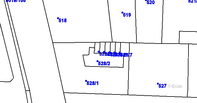 Parcela st. 528/3 v KÚ Smíchov, Katastrální mapa