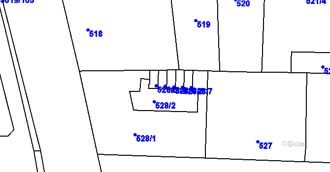 Parcela st. 528/4 v KÚ Smíchov, Katastrální mapa
