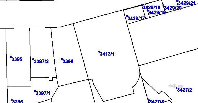 Parcela st. 3413/1 v KÚ Smíchov, Katastrální mapa