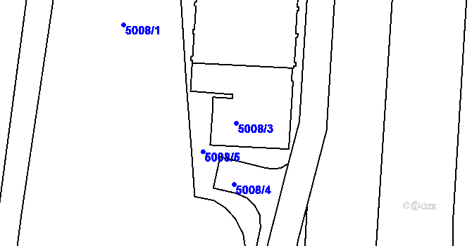 Parcela st. 5008/3 v KÚ Smíchov, Katastrální mapa
