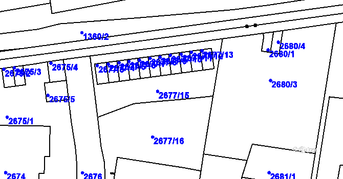 Parcela st. 2677/14 v KÚ Smíchov, Katastrální mapa