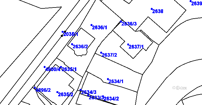 Parcela st. 2637/2 v KÚ Smíchov, Katastrální mapa