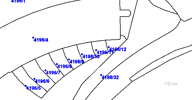 Parcela st. 4196/11 v KÚ Smíchov, Katastrální mapa