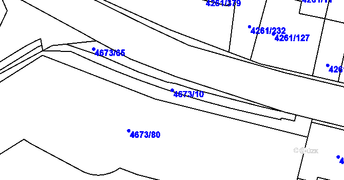 Parcela st. 4673/10 v KÚ Smíchov, Katastrální mapa
