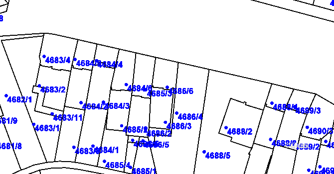 Parcela st. 4686/6 v KÚ Smíchov, Katastrální mapa