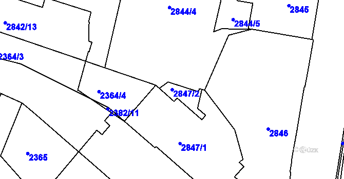 Parcela st. 2847/2 v KÚ Smíchov, Katastrální mapa