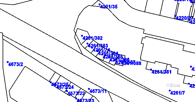 Parcela st. 4261/384 v KÚ Smíchov, Katastrální mapa