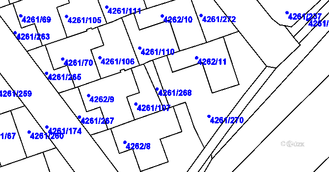 Parcela st. 4261/271 v KÚ Smíchov, Katastrální mapa