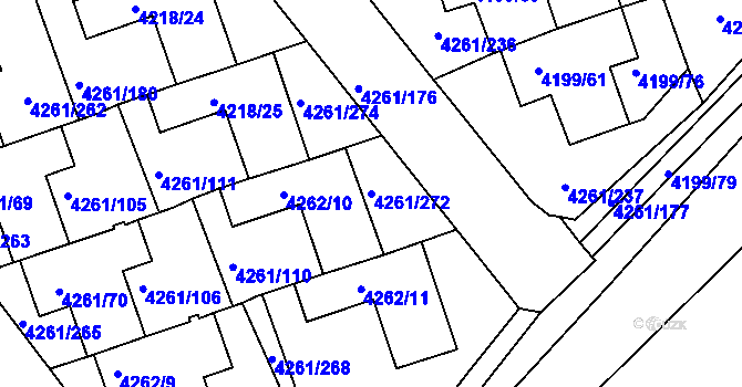 Parcela st. 4261/272 v KÚ Smíchov, Katastrální mapa