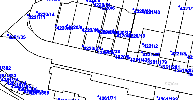 Parcela st. 4220/36 v KÚ Smíchov, Katastrální mapa