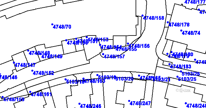Parcela st. 4748/157 v KÚ Smíchov, Katastrální mapa