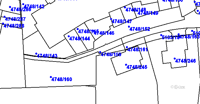 Parcela st. 4748/159 v KÚ Smíchov, Katastrální mapa