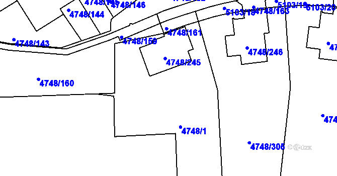 Parcela st. 4748/162 v KÚ Smíchov, Katastrální mapa