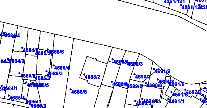 Parcela st. 4688/10 v KÚ Smíchov, Katastrální mapa