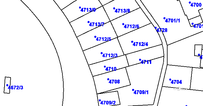 Parcela st. 4712/3 v KÚ Smíchov, Katastrální mapa