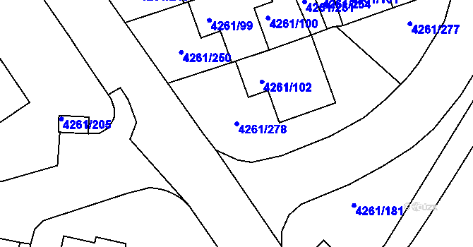 Parcela st. 4261/278 v KÚ Smíchov, Katastrální mapa