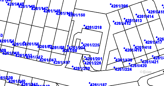 Parcela st. 4261/225 v KÚ Smíchov, Katastrální mapa